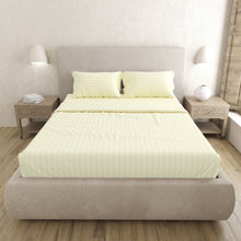 Pure Cotton Cornsilk Luxury Satin Stripes King Size Bedsheet Collection