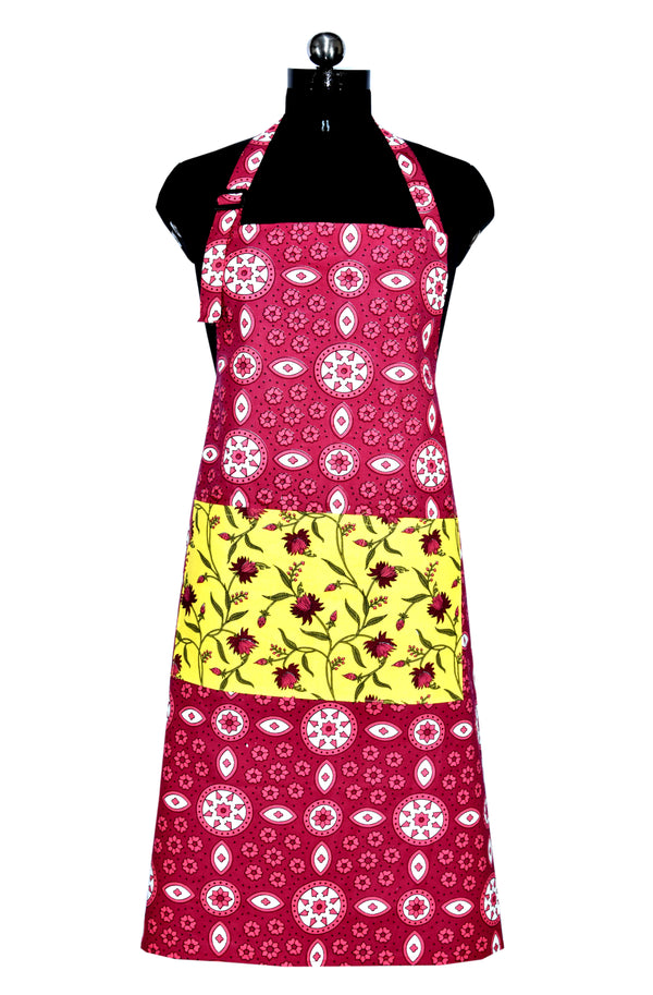 Circular pattern Persian red apron