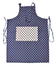Buti print navy blue apron