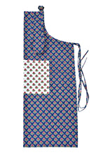 Buti print navy blue apron