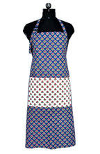 Buti print navy blue apron