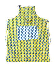 Floral block print yellow apron