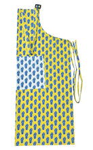 Floral block print yellow apron