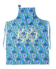 Floral garden turquoise blue apron