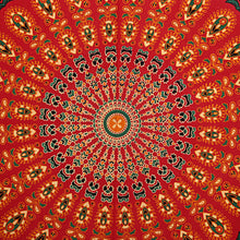 Red Mandala Double Bedsheet Tapestry with 2 Pillow Covers
