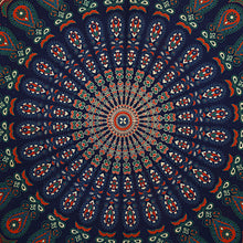 Blue Mandala Double Bedsheet Tapestry with 2 Pillow Covers