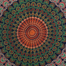 Indigo Blue Mandala Bedsheet Tapestry Floral Print With 2 Pillow Covers