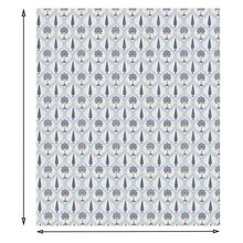 King Size Bedsheet with Hand Block Printed Blue Trees and Floral Design
