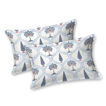King Size Bedsheet with Hand Block Printed Blue Trees and Floral Design