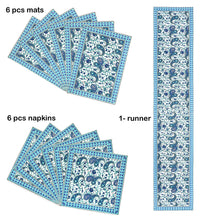 Sky Blue Kerry Print Set of 13 Table Set