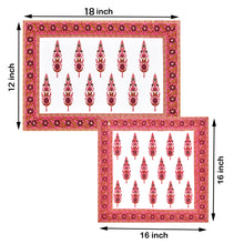 Tropical Red Block Print Set of 13 Table Set