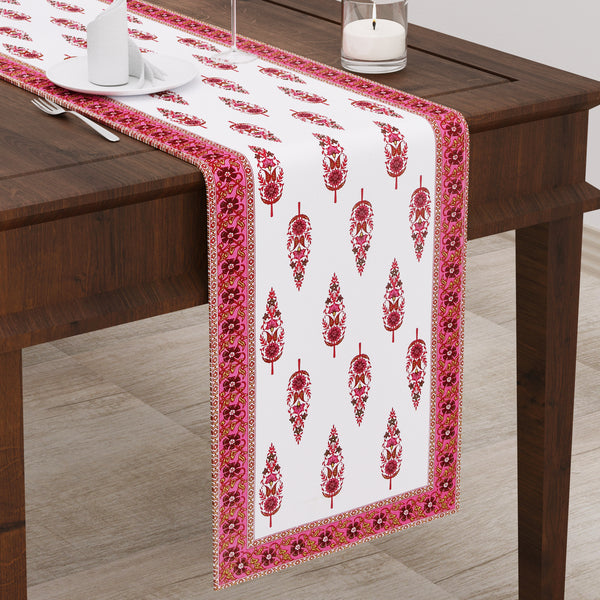 Tropical Red Block Print Set of 13 Table Set