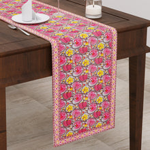 Pink Yellow Floral Print Set of 13 Table Set
