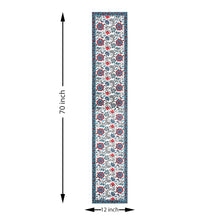 Blue Red Traditional Print Set of 13 Table Set