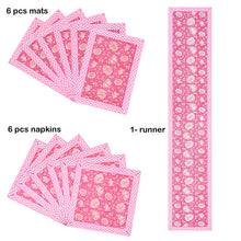 Cream Pink Contemporary Print Set of 13 Table Set