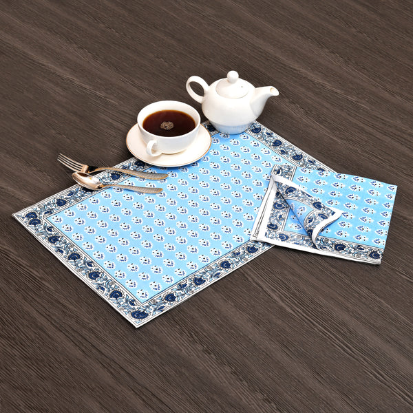 Blue Block Print Set of 13 Table Set