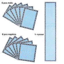 Blue Block Print Set of 13 Table Set