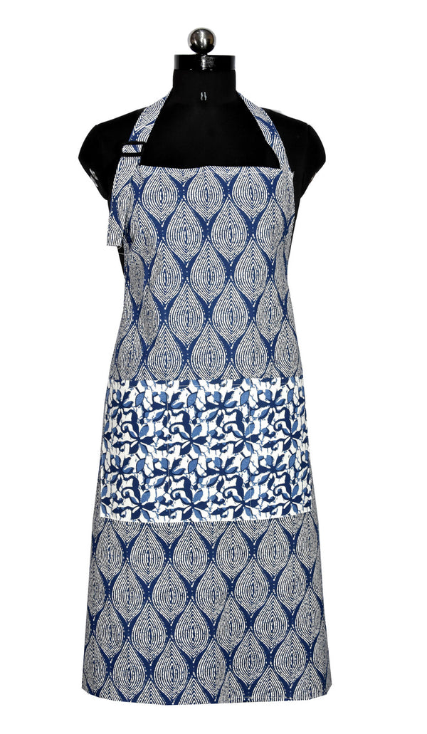 Orange flower bouquet print apron
