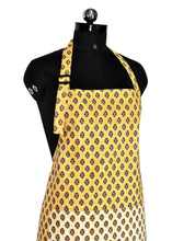 Floral buta print mustard yellow apron