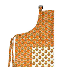 Navy blue retro print apron