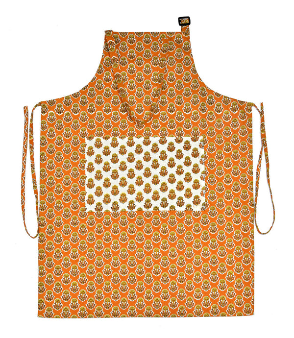Navy blue retro print apron