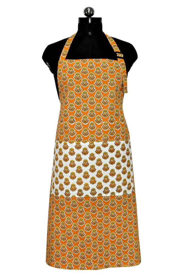 Navy blue retro print apron